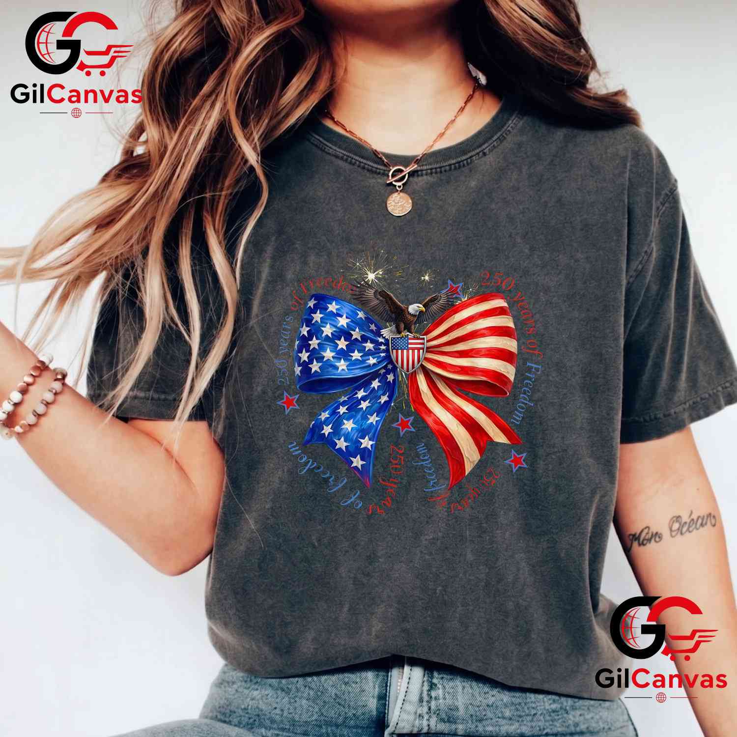 USA 250th Anniversary Freedom Independence Day 1776-2026 Unisex Patriotic Graphic T-Shirt