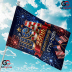 USA 250th Anniversary House Garden Flag July 4th Fireworks Semiquincentennial