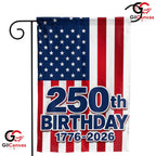 USA 250th Birthday Garden Flag American Semiquincentennial Yard Decor Banner