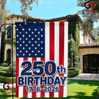 USA 250th Birthday Garden Flag American Semiquincentennial Yard Decor Banner