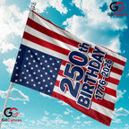 USA 250th Birthday Garden Flag American Semiquincentennial Yard Decor Banner