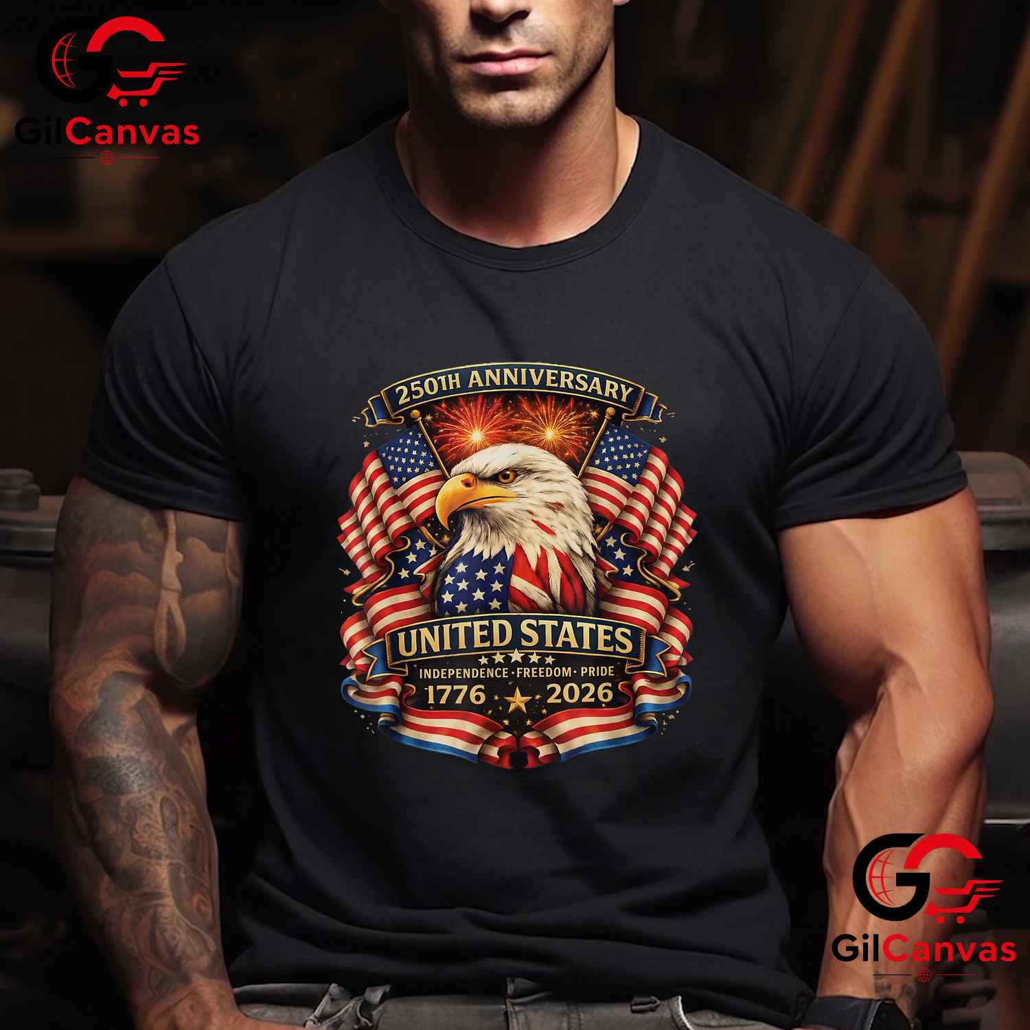 USA Independence 250th Anniversary 1776-2026 Patriotic Eagle Unisex T-Shirt