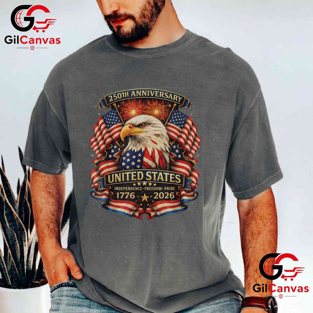 USA Independence 250th Anniversary 1776-2026 Patriotic Eagle Unisex T-Shirt