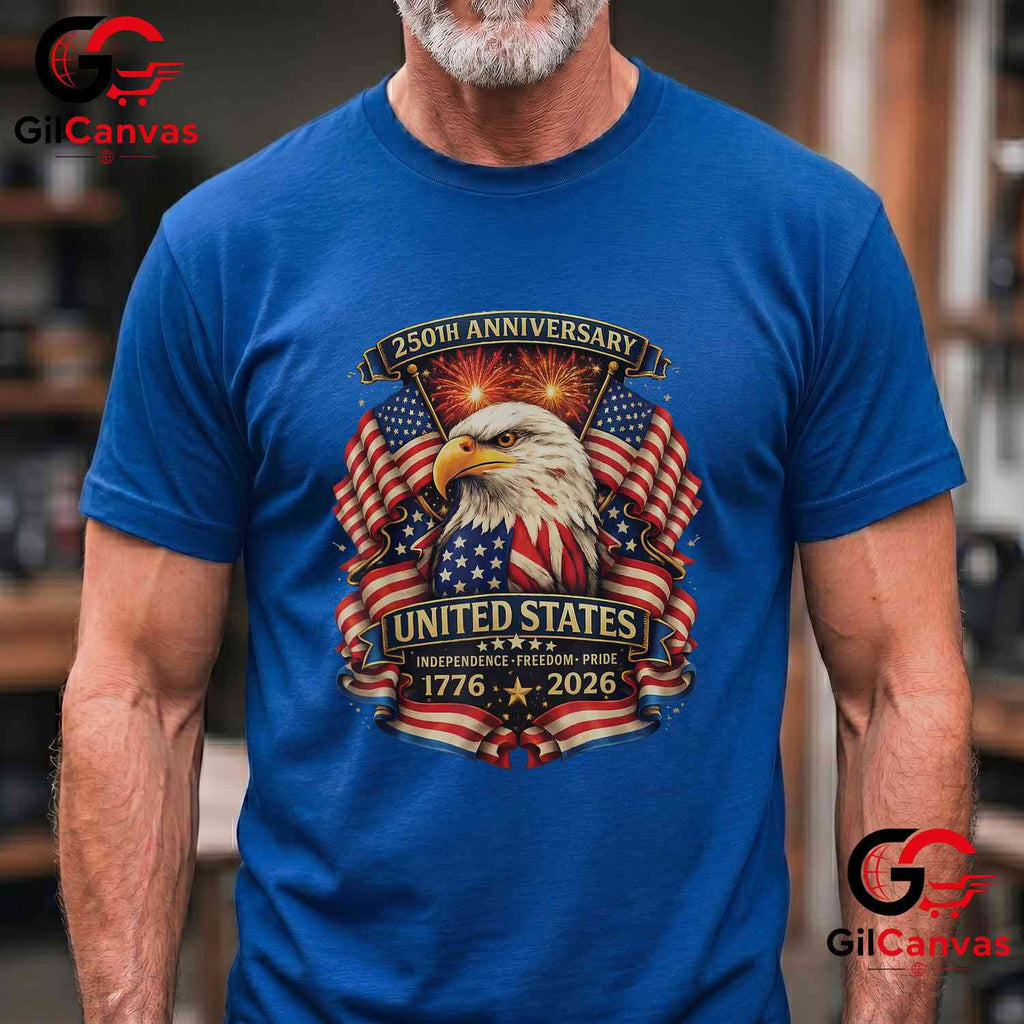 USA Independence 250th Anniversary 1776-2026 Patriotic Eagle Unisex T-Shirt