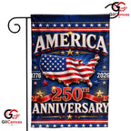 USA Map 250th Anniversary Garden Flag American Semiquincentennial Yard Decor