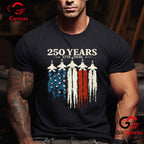 USA Patriotic 250 Years American 4th of July Anniversary Unisex Adult Patriotic T-Shirt