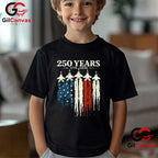 USA Patriotic 250 Years American 4th of July Anniversary Unisex Adult Patriotic T-Shirt
