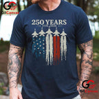 USA Patriotic 250 Years American 4th of July Anniversary Unisex Adult Patriotic T-Shirt