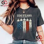 USA Patriotic 250 Years American 4th of July Anniversary Unisex Adult Patriotic T-Shirt