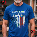 USA Patriotic 250 Years American 4th of July Anniversary Unisex Adult Patriotic T-Shirt