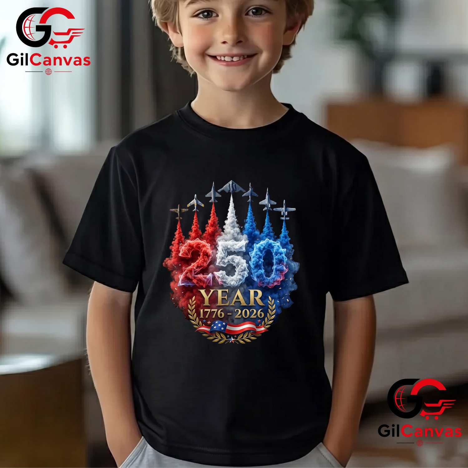 USA Patriotic 4th of July American 250 Years Anniversary Unisex American Graphic T-Shirt