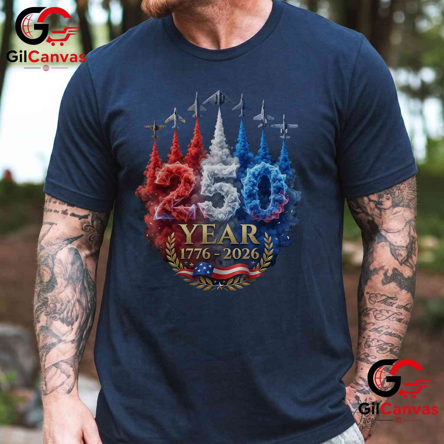 USA Patriotic 4th of July American 250 Years Anniversary Unisex American Graphic T-Shirt