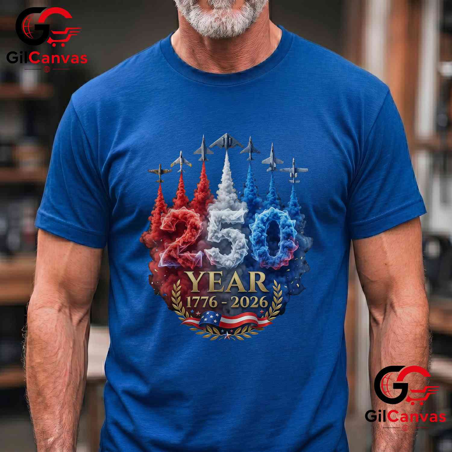 USA Patriotic 4th of July American 250 Years Anniversary Unisex American Graphic T-Shirt