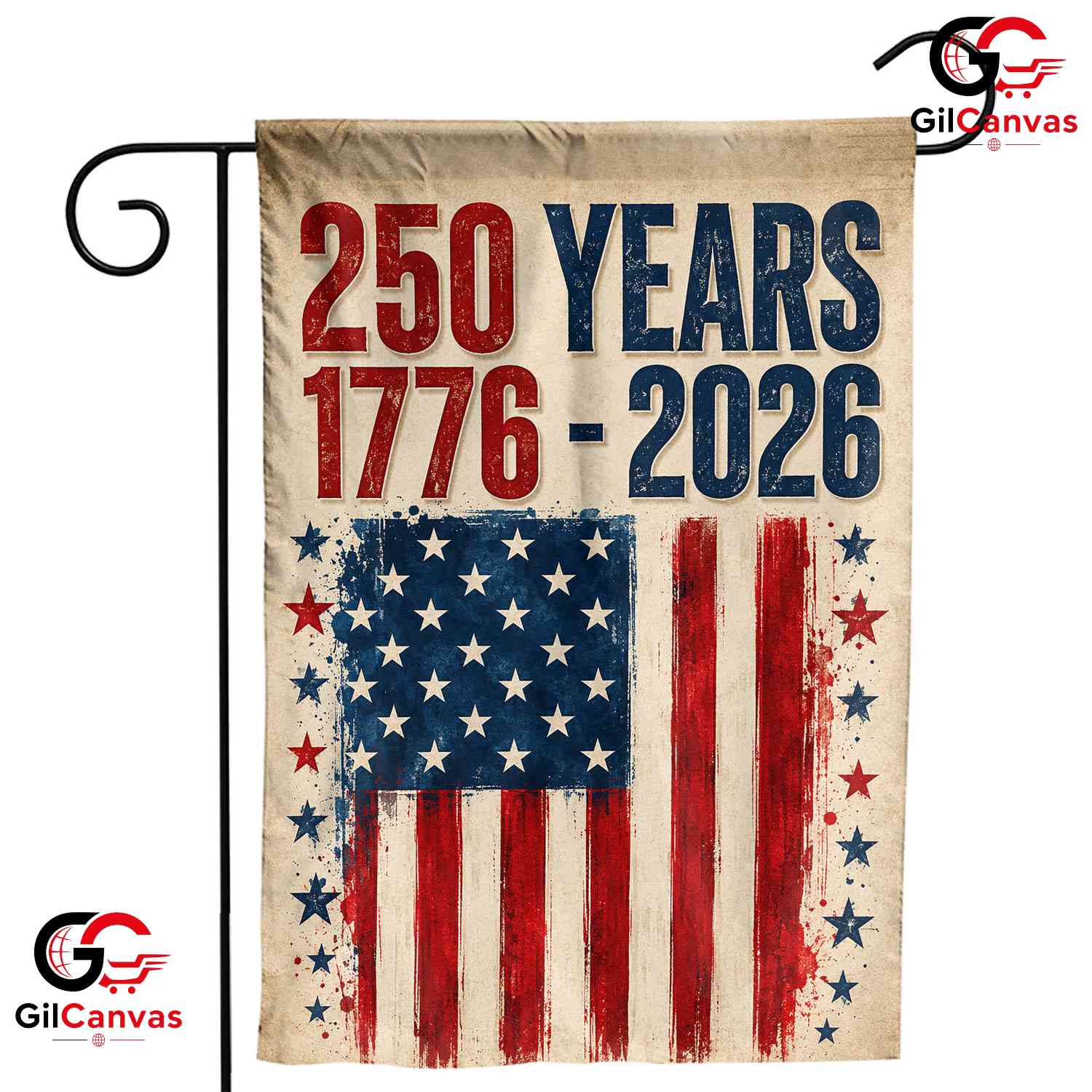 Vintage 1776-2026 American Flag Semiquincentennial Yard Decor House Garden Flag