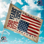 Vintage 1776-2026 American Flag Semiquincentennial Yard Decor House Garden Flag