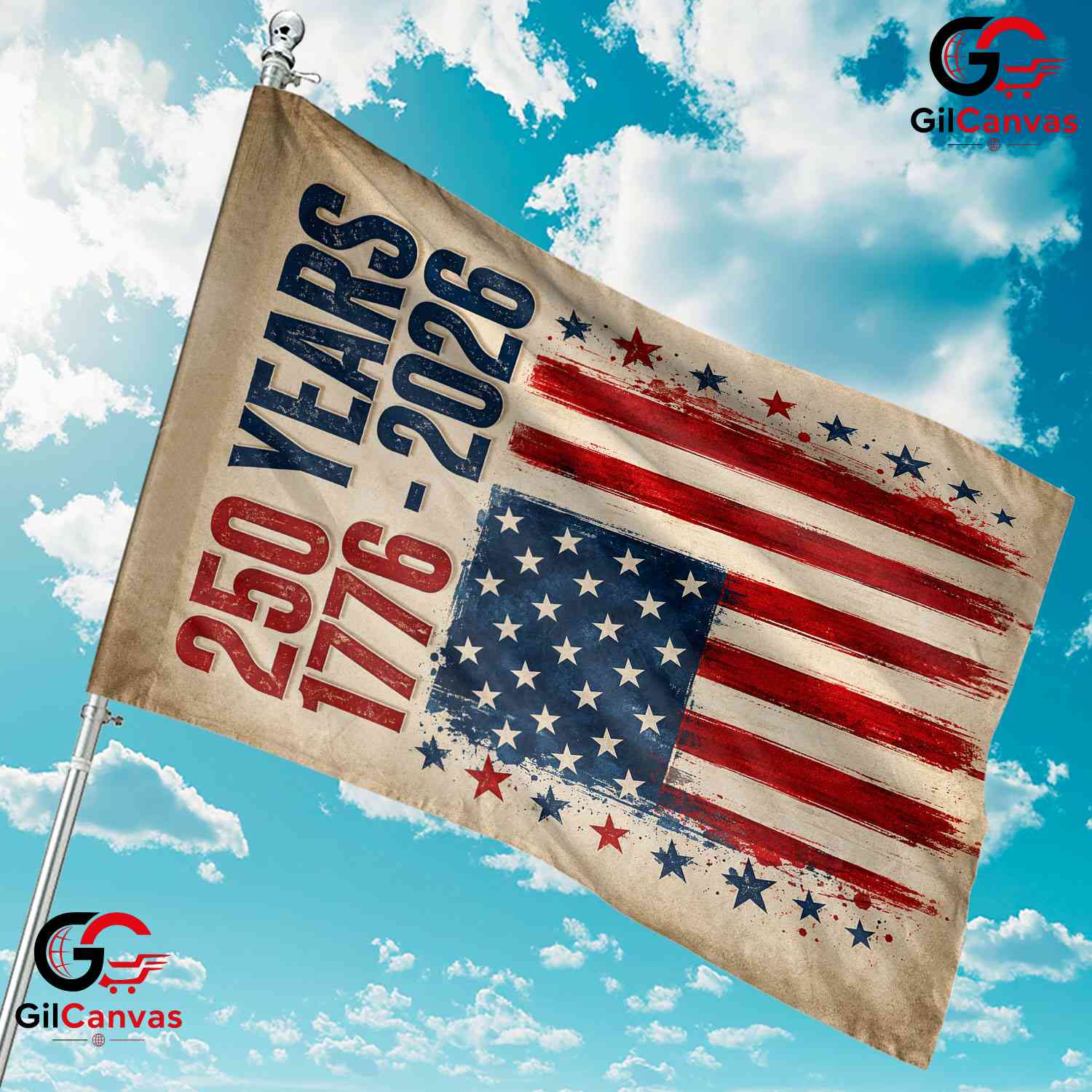Vintage 1776-2026 American Flag Semiquincentennial Yard Decor House Garden Flag