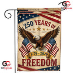 Vintage 250 Years Of Freedom House Garden Flag Patriotic Eagle 1776-2026 Banner