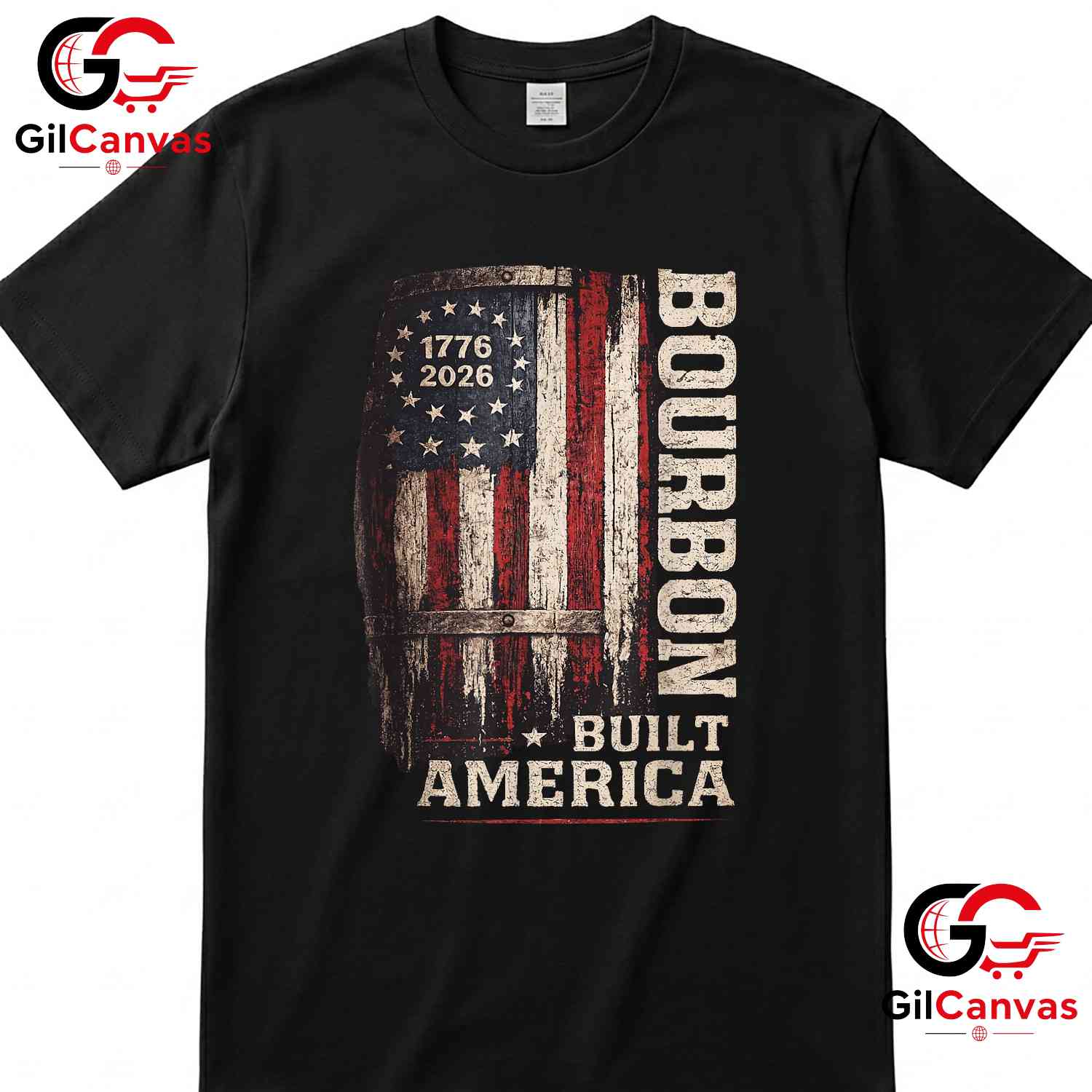 Vintage Built America Patriotic Whiskey 250 Years Anniversary Unisex T-Shirt