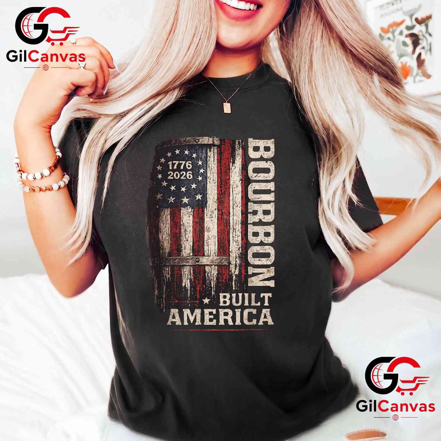 Vintage Built America Patriotic Whiskey 250 Years Anniversary Unisex T-Shirt