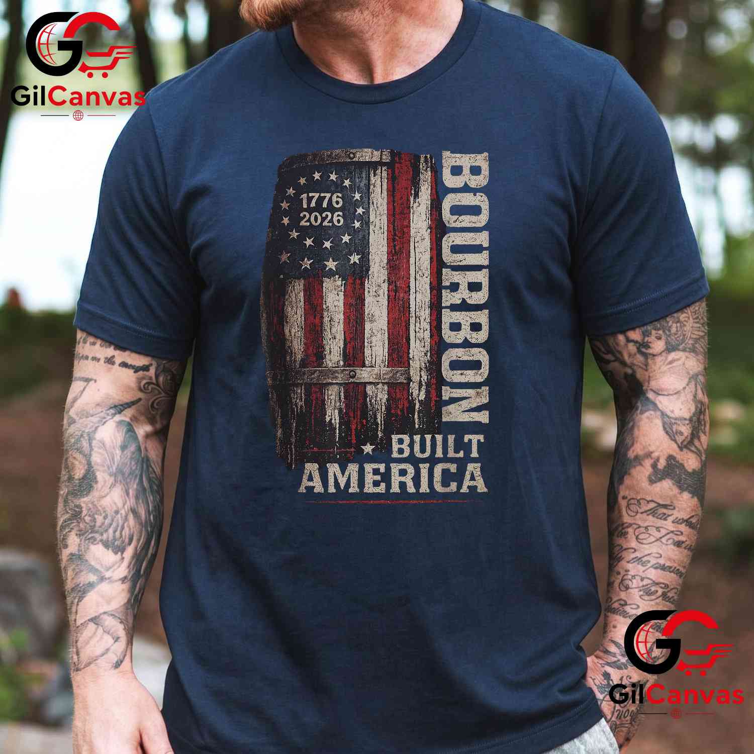 Vintage Built America Patriotic Whiskey 250 Years Anniversary Unisex T-Shirt