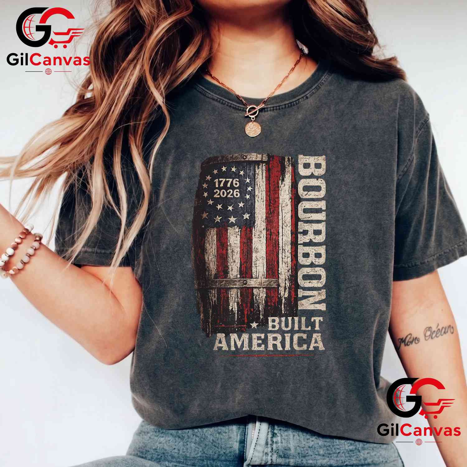 Vintage Built America Patriotic Whiskey 250 Years Anniversary Unisex T-Shirt