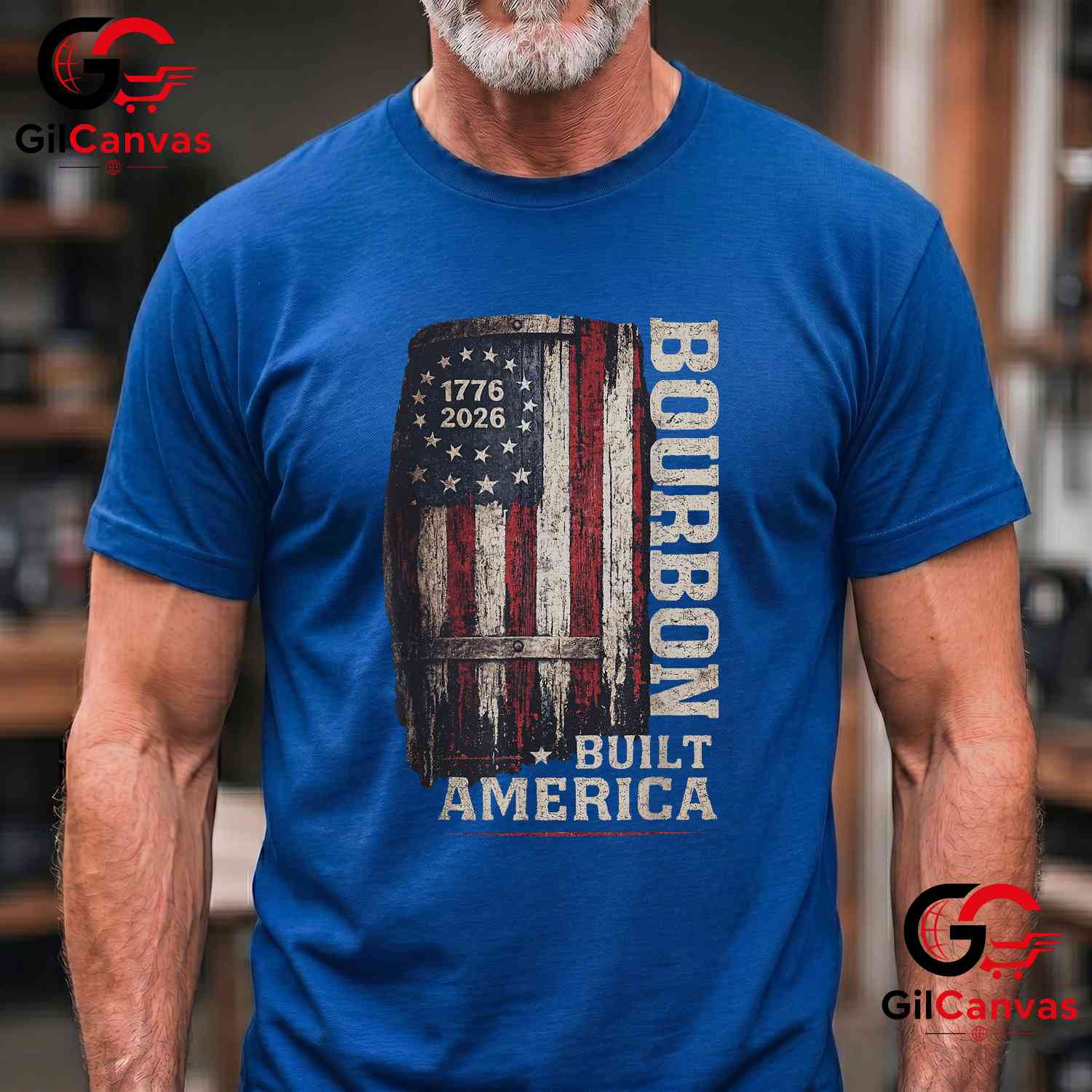 Vintage Built America Patriotic Whiskey 250 Years Anniversary Unisex T-Shirt