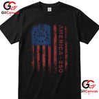 Vintage Historical US Flag America 250 Years Anniversary Unisex Adult T-Shirt
