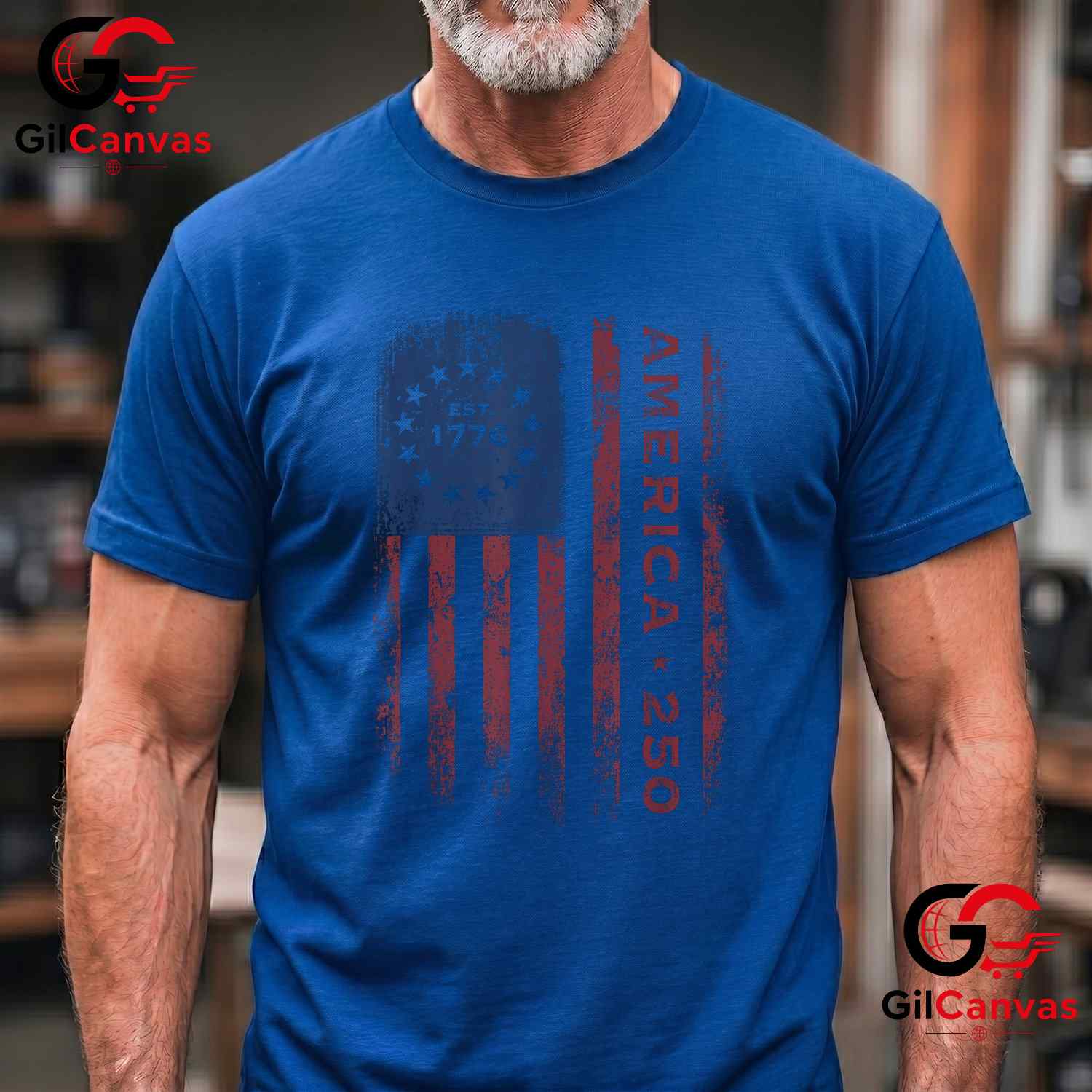 Vintage Historical US Flag America 250 Years Anniversary Unisex Adult T-Shirt