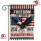 Vintage Semiquincentennial Garden Flag July 4th 2026 Eagle Freedom Yard Banner