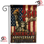 Vintage Statue Of Liberty 250th Garden Flag Semiquincentennial Yard Decor Sign