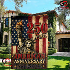 Vintage Statue Of Liberty 250th Garden Flag Semiquincentennial Yard Decor Sign