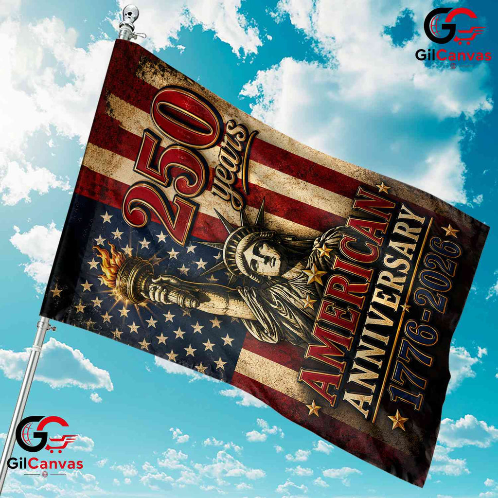 Vintage Statue Of Liberty 250th Garden Flag Semiquincentennial Yard Decor Sign