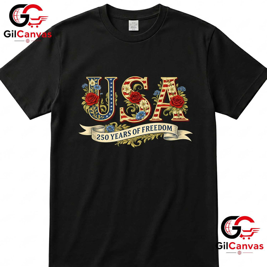 Vintage USA America 250 Years 1776-2026 250th Birthday Unisex Adult Graphic T-Shirt
