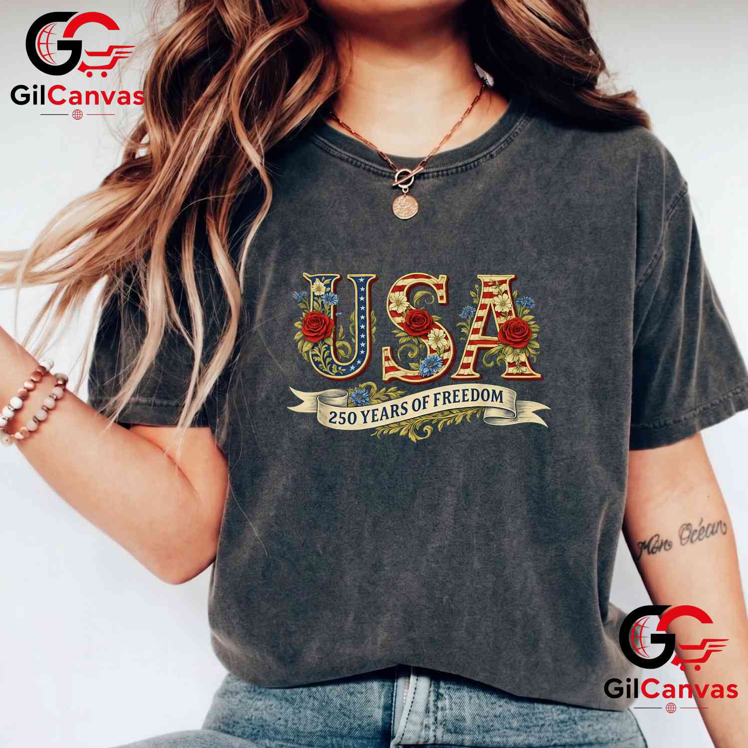 Vintage USA America 250 Years 1776-2026 250th Birthday Unisex Adult Graphic T-Shirt