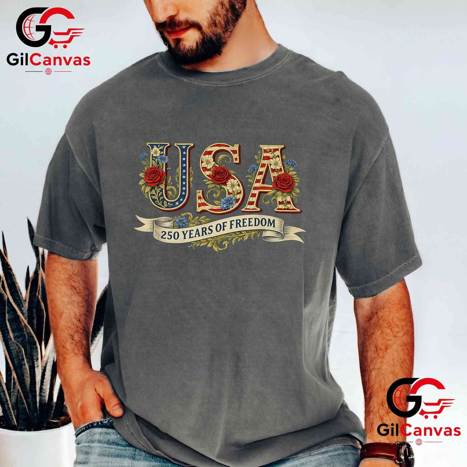 Vintage USA America 250 Years 1776-2026 250th Birthday Unisex Adult Graphic T-Shirt