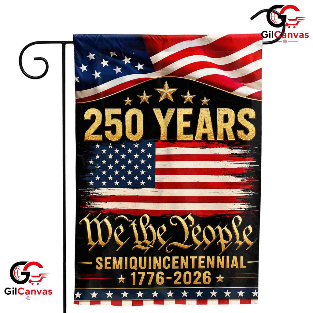 We The People 250th Anniversary Garden Flag Vintage 1776-2026 Yard Banner Sign
