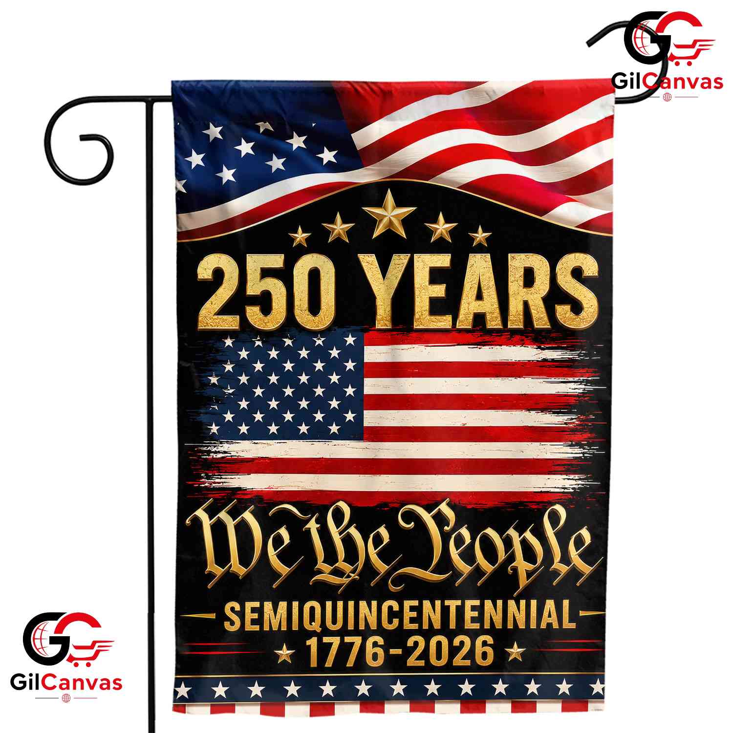 We The People 250th Anniversary Garden Flag Vintage 1776-2026 Yard Banner Sign