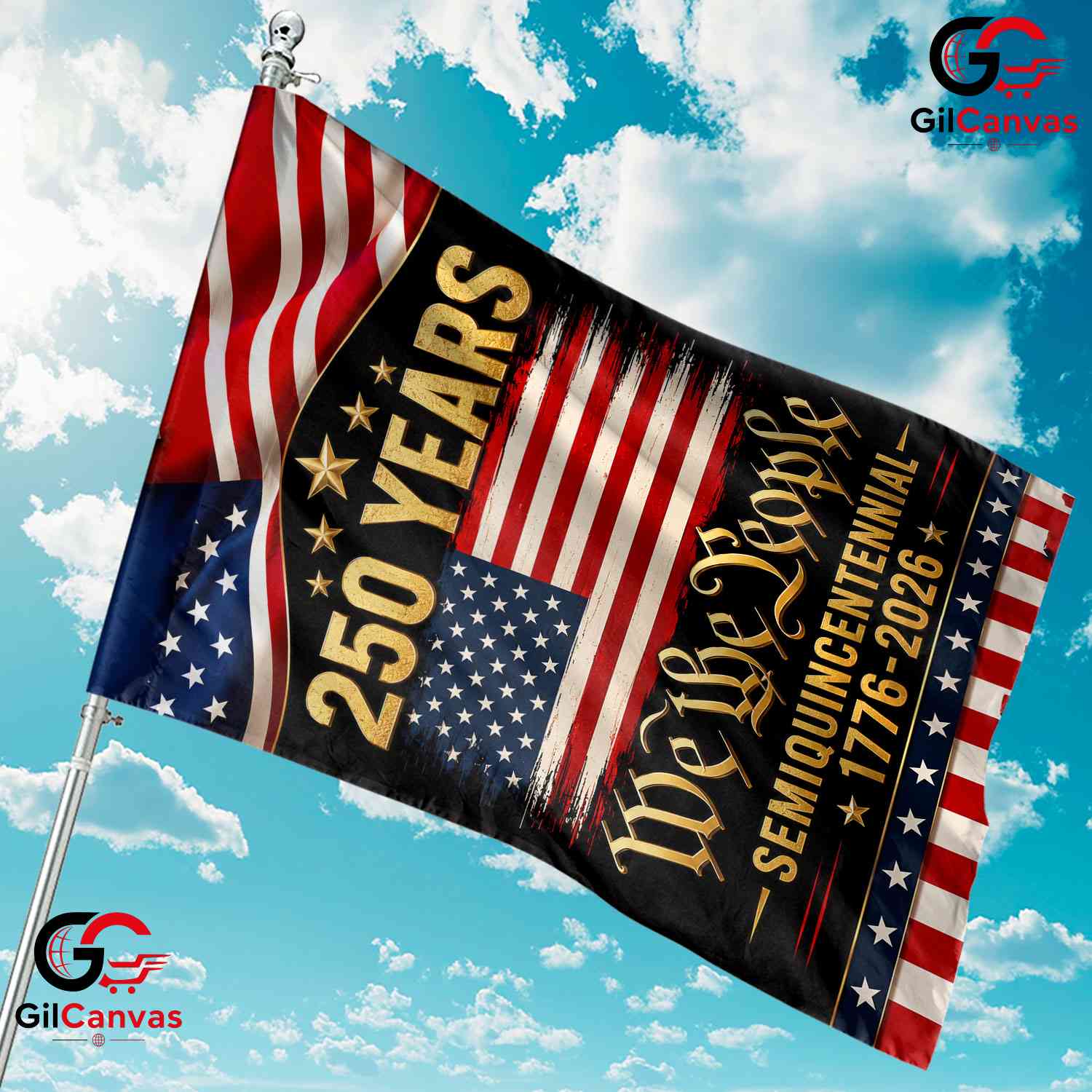 We The People 250th Anniversary Garden Flag Vintage 1776-2026 Yard Banner Sign