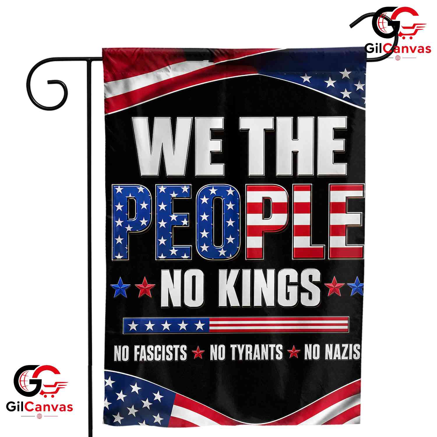We The People No Kings Patriotic Historical Yard Sign Banner Garden Flag